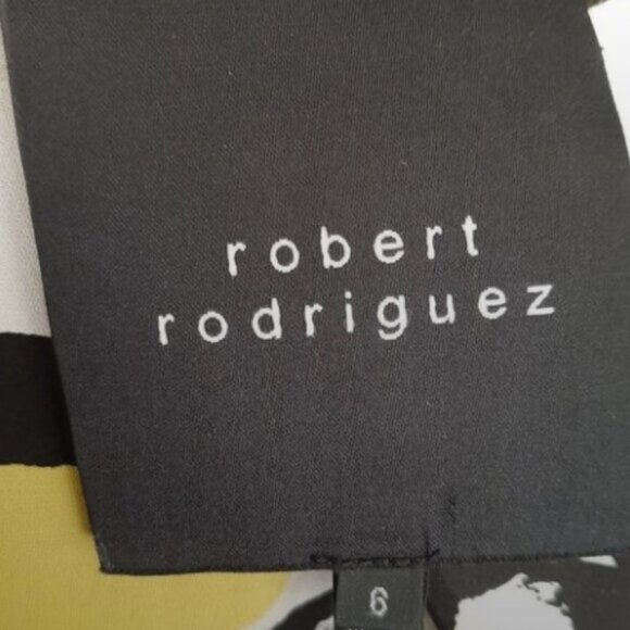 ROBERT RODRIGUEZ / Blazer Jacket Black Button Down Silk Floral Lining Sz 6 - Picture 14 of 16